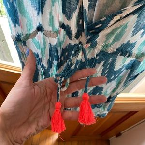 Beach romper in ikat print